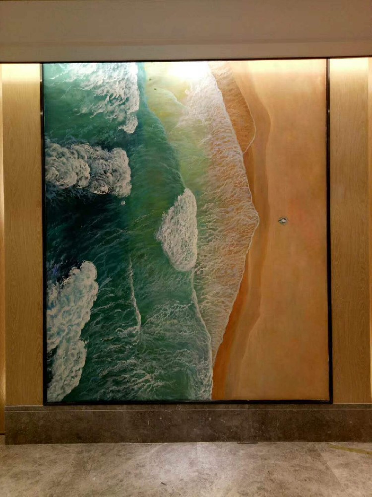 酒店餐厅墙体壁画彩绘，墙面彩绘设计图案大全