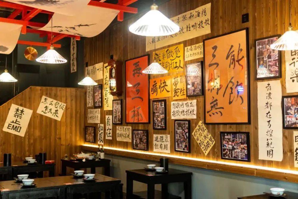 餐厅艺术书法彩绘，餐厅书画作品